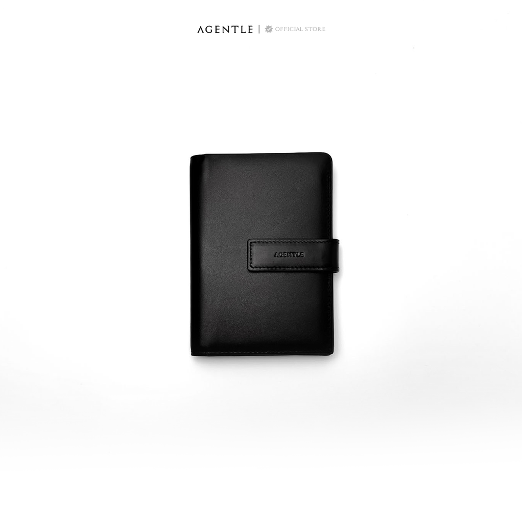 AGENTLE • SLIMPASS Passport Wallet Magnetic Closure • Smooth Top-Grain Leather