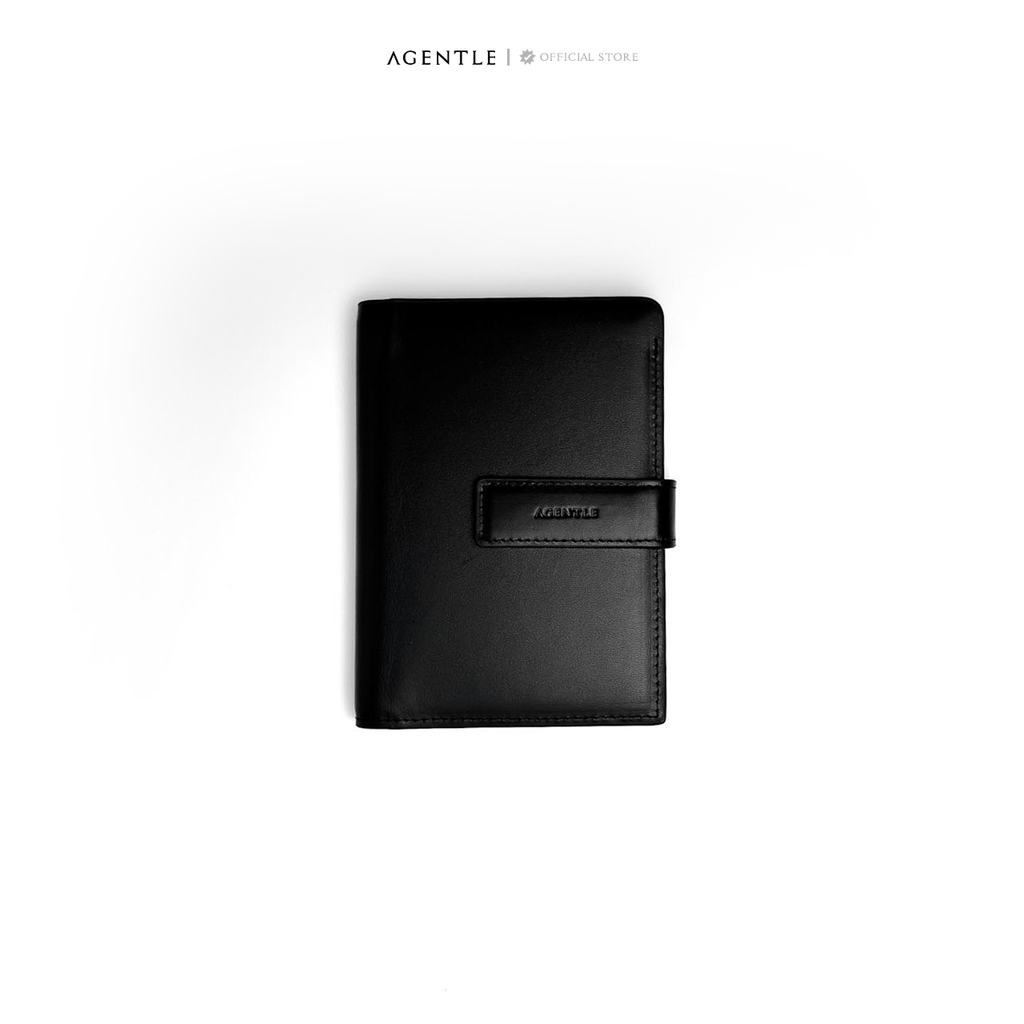 AGENTLE • SLIMPASS Passport Wallet Magnetic Closure • Smooth Top-Grain Leather