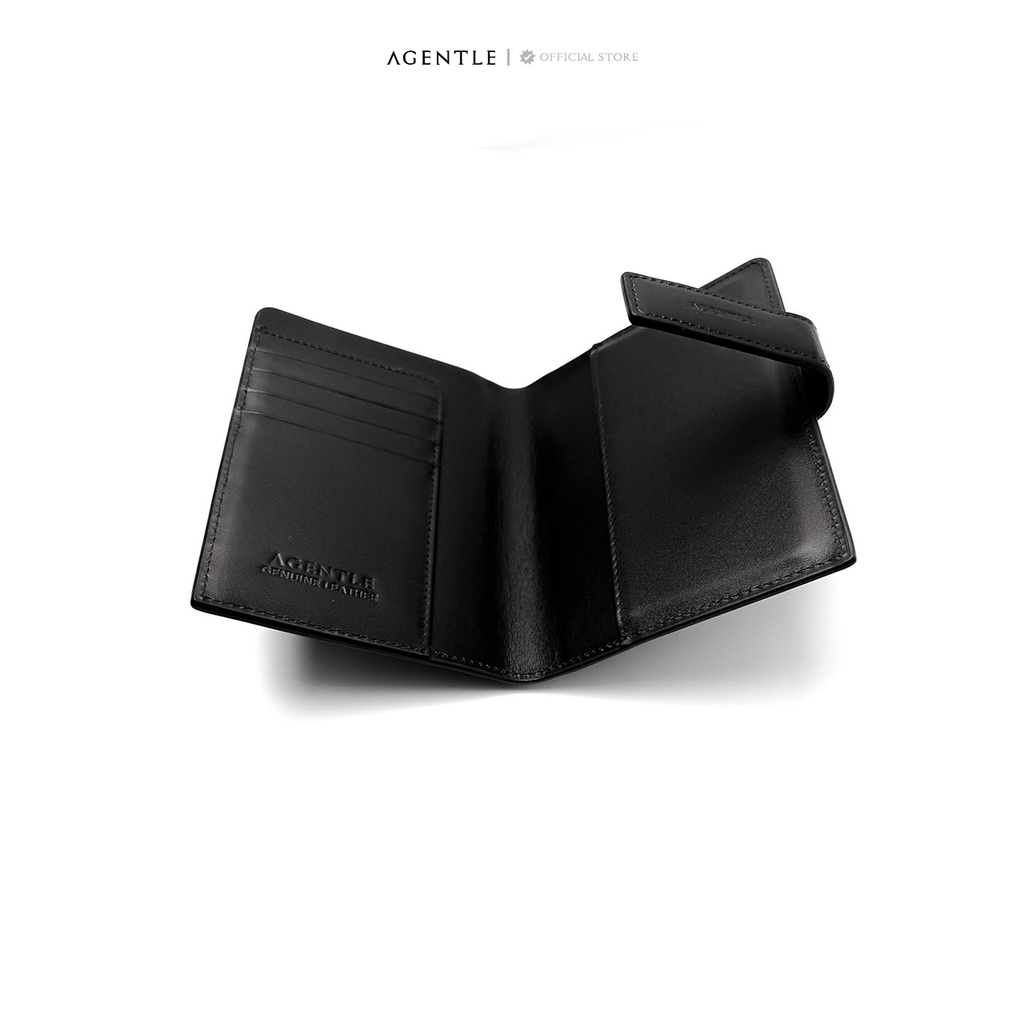 AGENTLE • SLIMPASS Passport Wallet Magnetic Closure • Smooth Top-Grain Leather