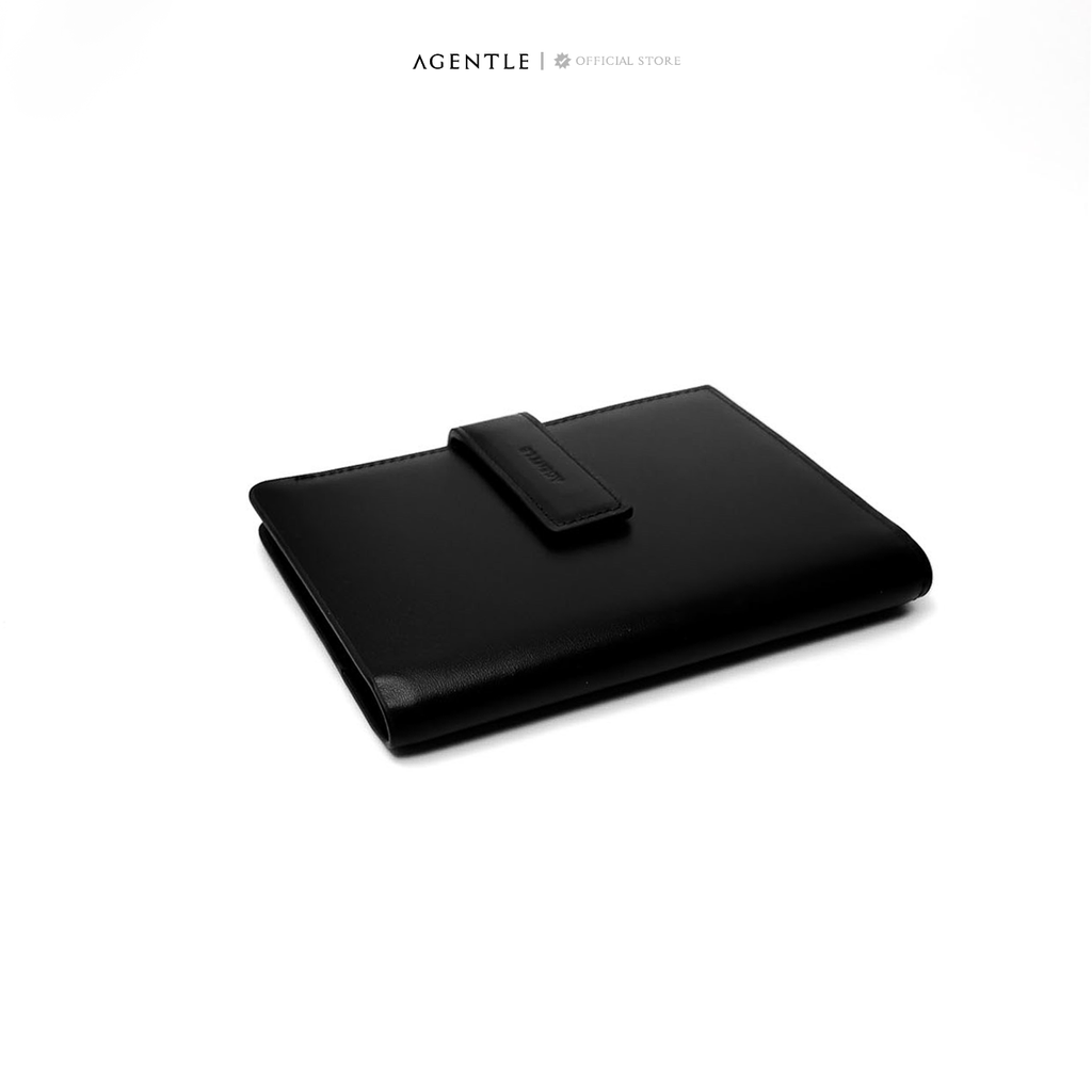 AGENTLE • SLIMPASS Passport Wallet Magnetic Closure • Smooth Top-Grain Leather