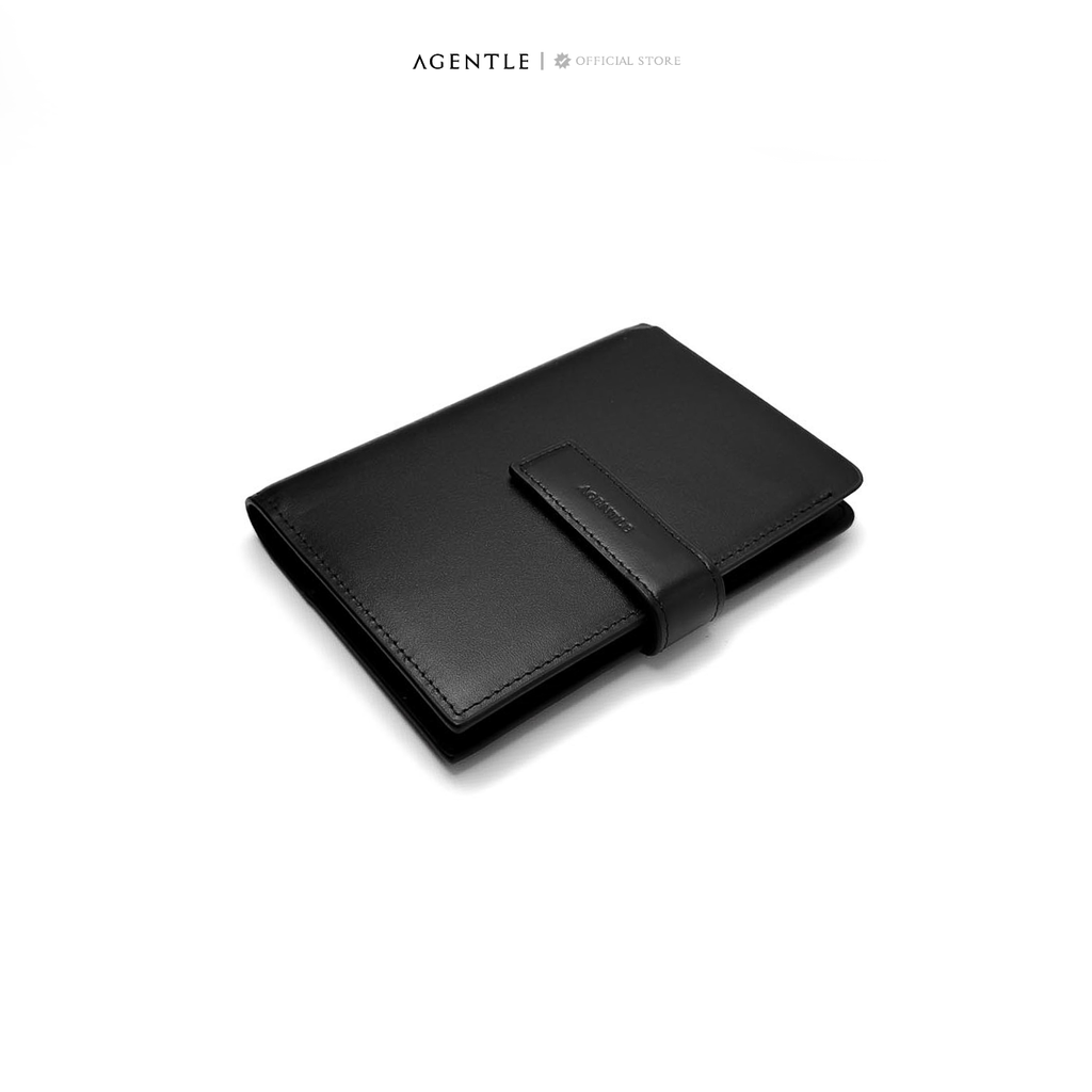 AGENTLE • SLIMPASS Passport Wallet Magnetic Closure • Smooth Top-Grain Leather