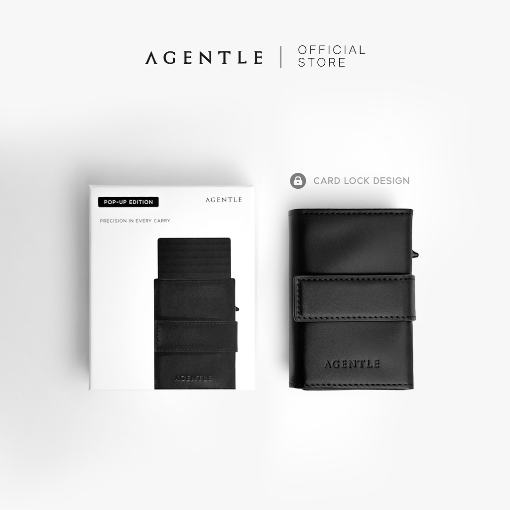 AGENTLE • POP-UP Edition Wallet Instant Card Access • Smooth Top-Grain Leather