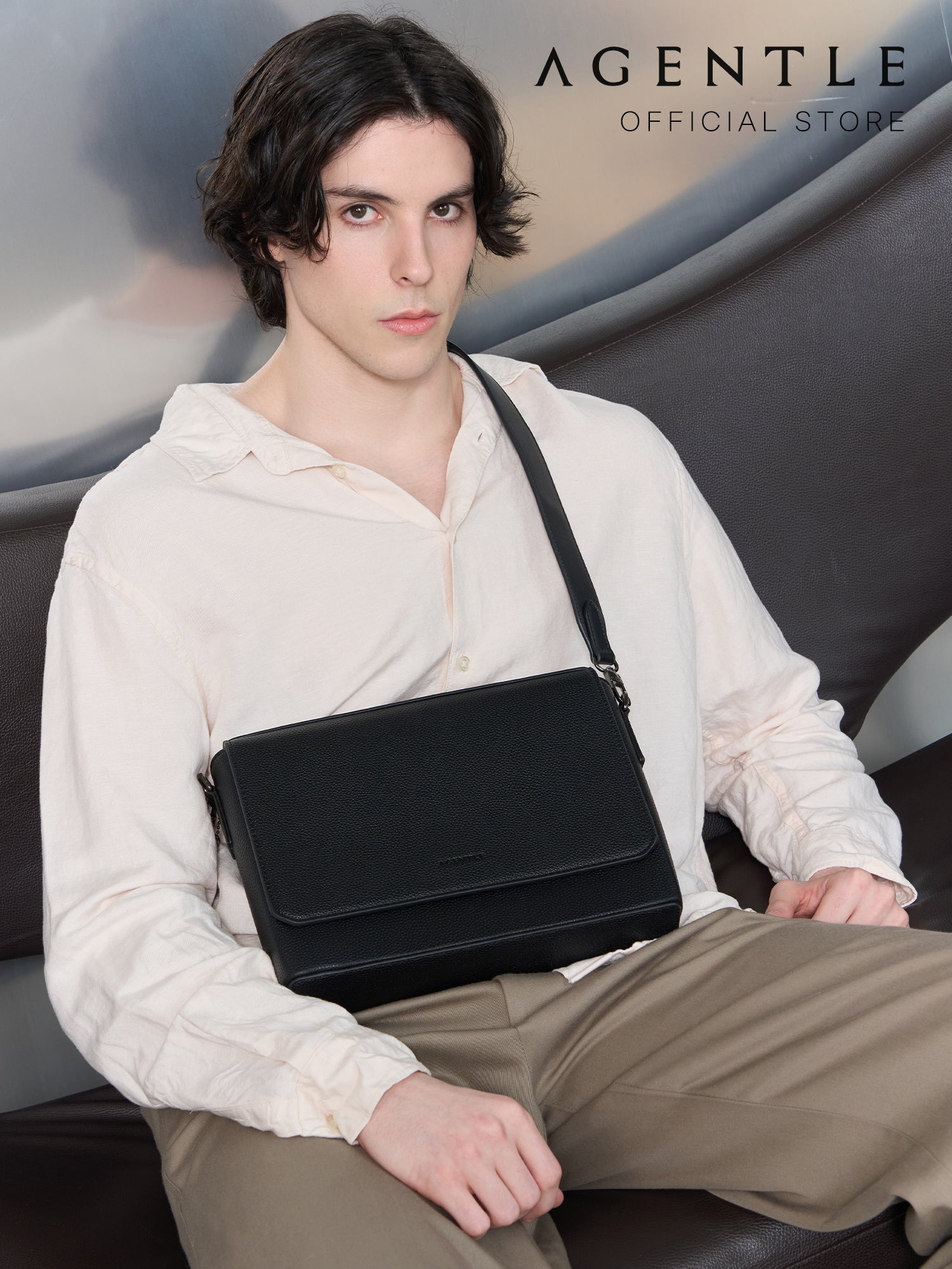 AGENTLE • BOXCASE CITY - Structured Cuboid Messenger for Men