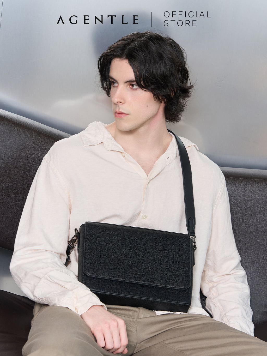 AGENTLE • BOXCASE CITY - Structured Cuboid Messenger for Men