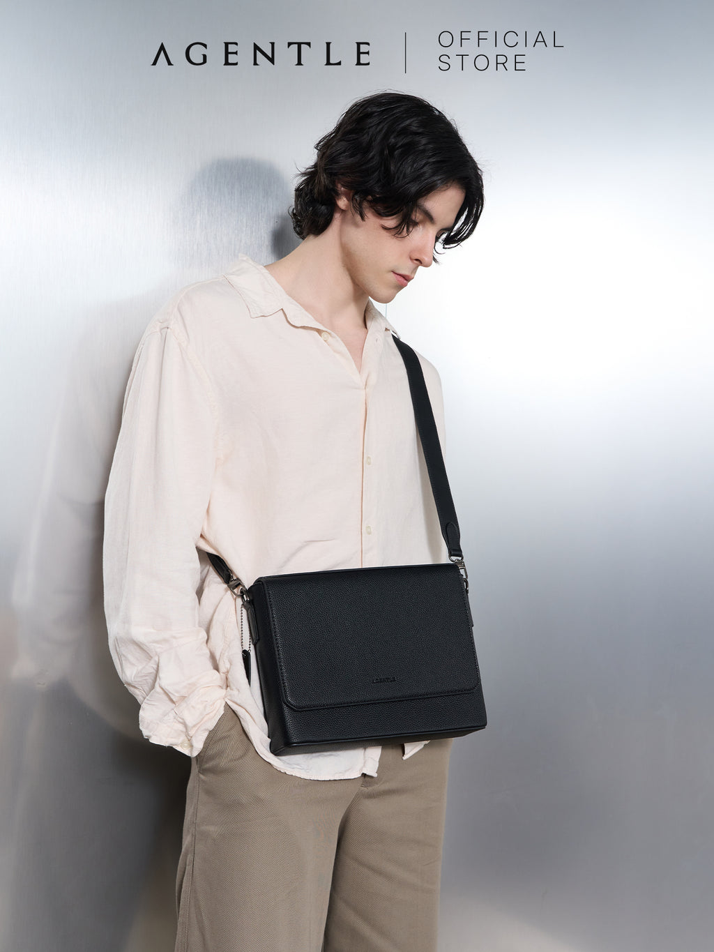 AGENTLE • BOXCASE CITY - Structured Cuboid Messenger for Men