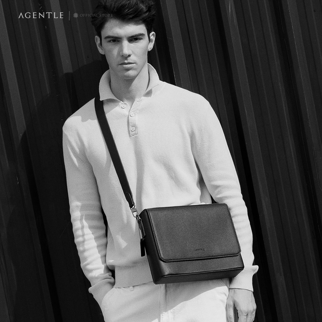 AGENTLE • BOXCASE CITY - Structured Cuboid Messenger for Men