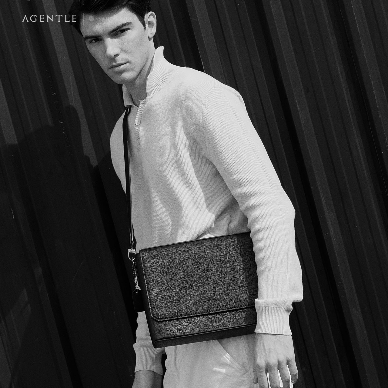 AGENTLE • BOXCASE CITY - Structured Cuboid Messenger for Men