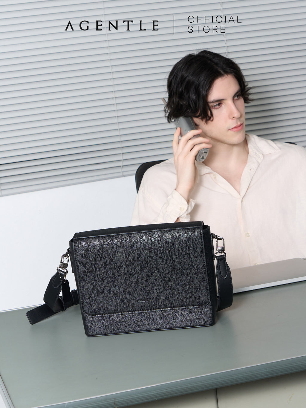 AGENTLE • BOXCASE CITY - Structured Cuboid Messenger for Men
