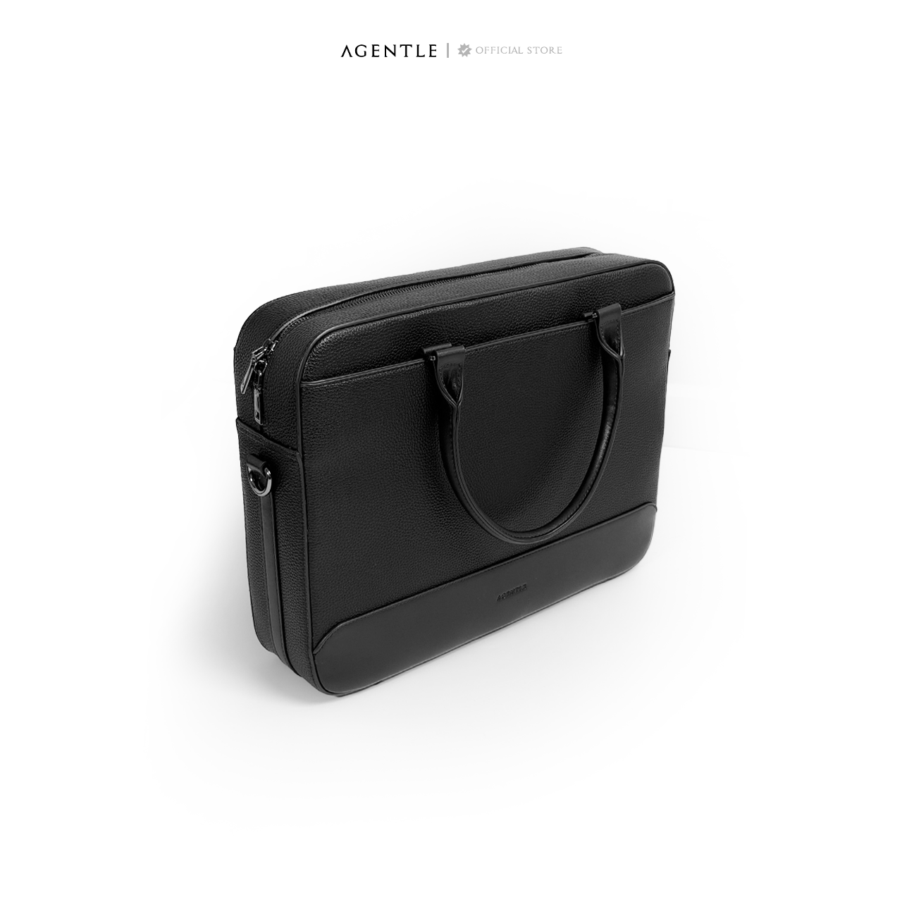 AGENTLE • A BRIEFCASE – Laptop Ready Structured Business Briefcase • Minimal Black