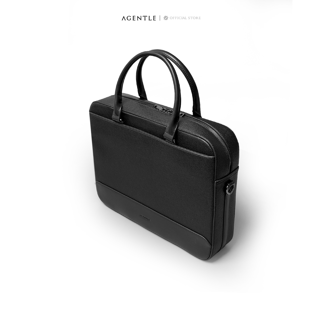 AGENTLE • A BRIEFCASE – Laptop Ready Structured Business Briefcase • Minimal Black