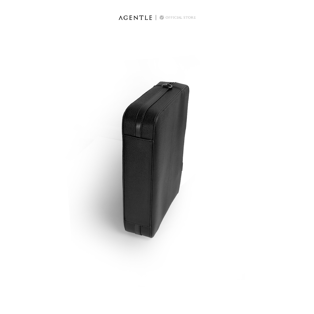 AGENTLE • A BRIEFCASE – Laptop Ready Structured Business Briefcase • Minimal Black