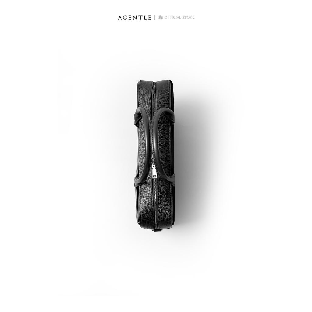 AGENTLE • A BRIEFCASE – Laptop Ready Structured Business Briefcase • Minimal Black
