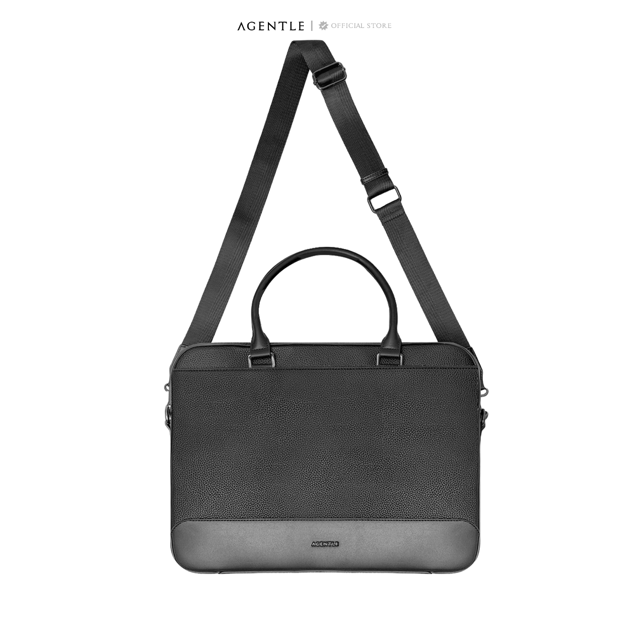 AGENTLE • A BRIEFCASE – Laptop Ready Structured Business Briefcase • Minimal Black